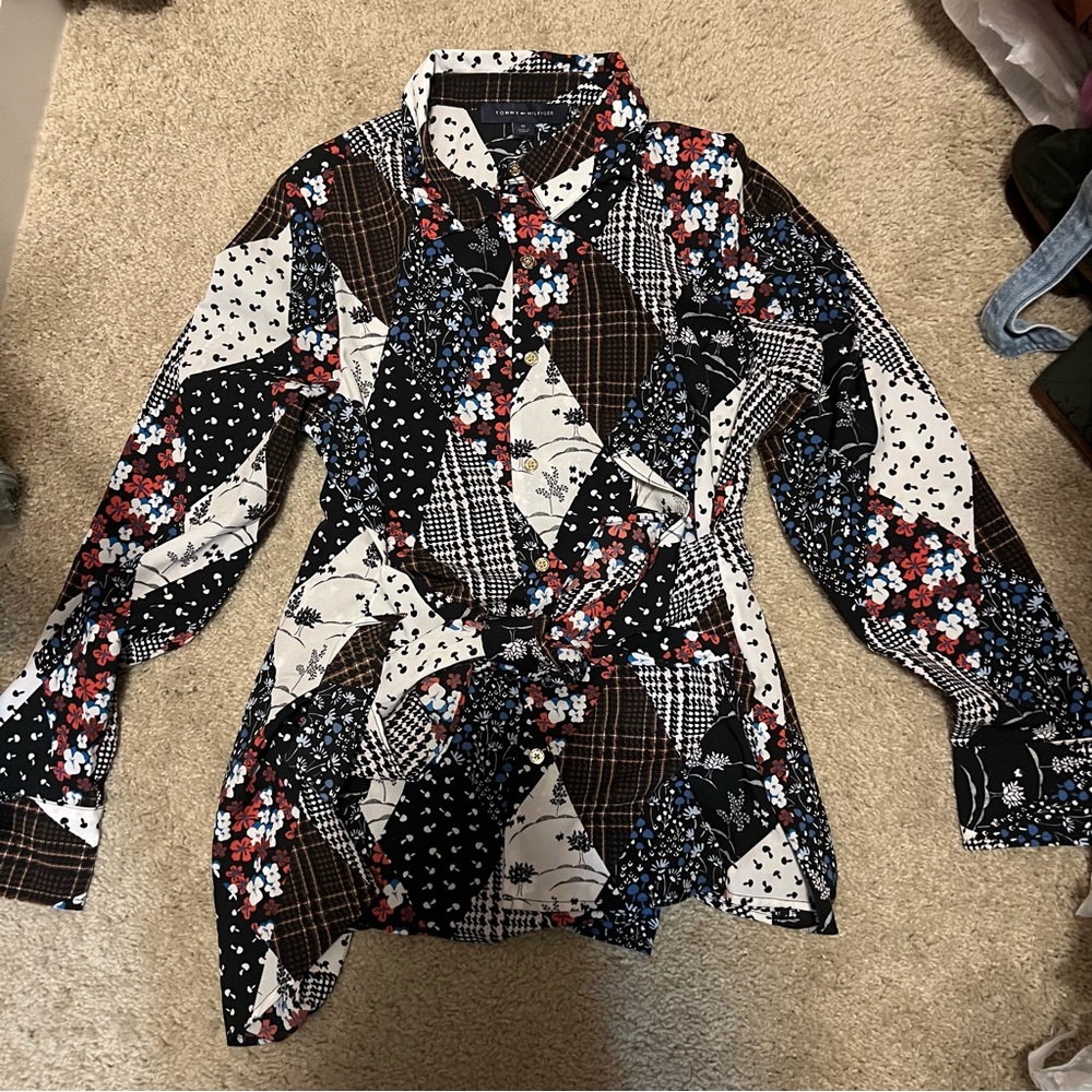 Tommy Hilfiger Floral Patchwork Button-Up Shirt